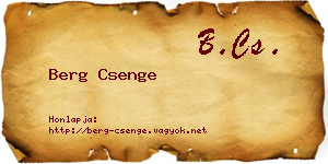 Berg Csenge névjegykártya